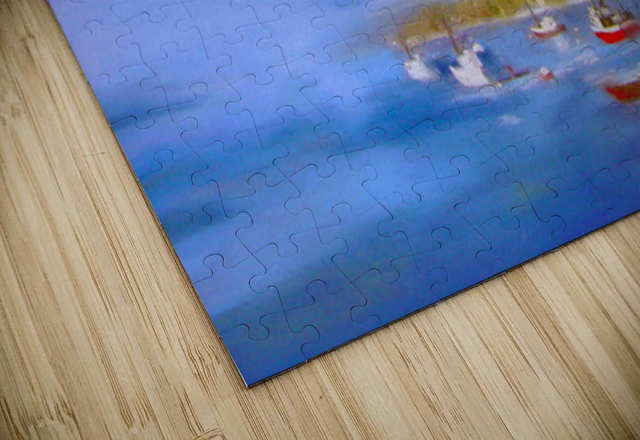 Winter Boats Teal Tide Gallery Puzzle